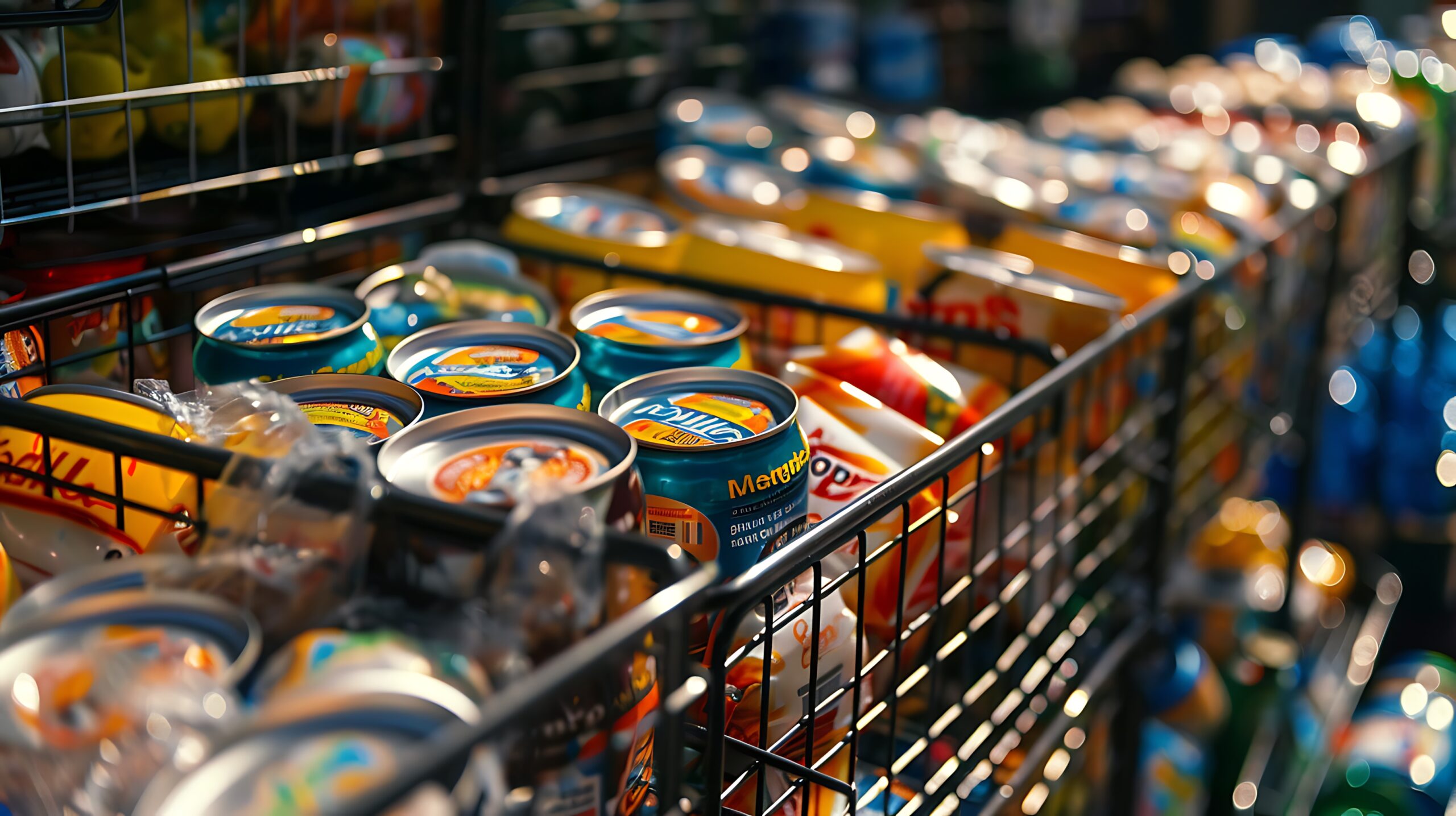 cart-with-cart-full-cans-food-can-diet-coke