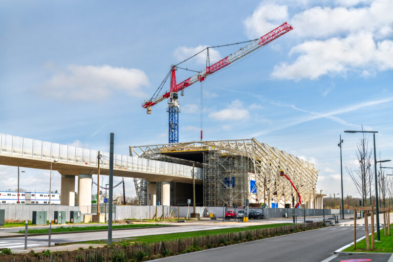 New metro station Moulon Campus under construction in Orsay near Paris, France